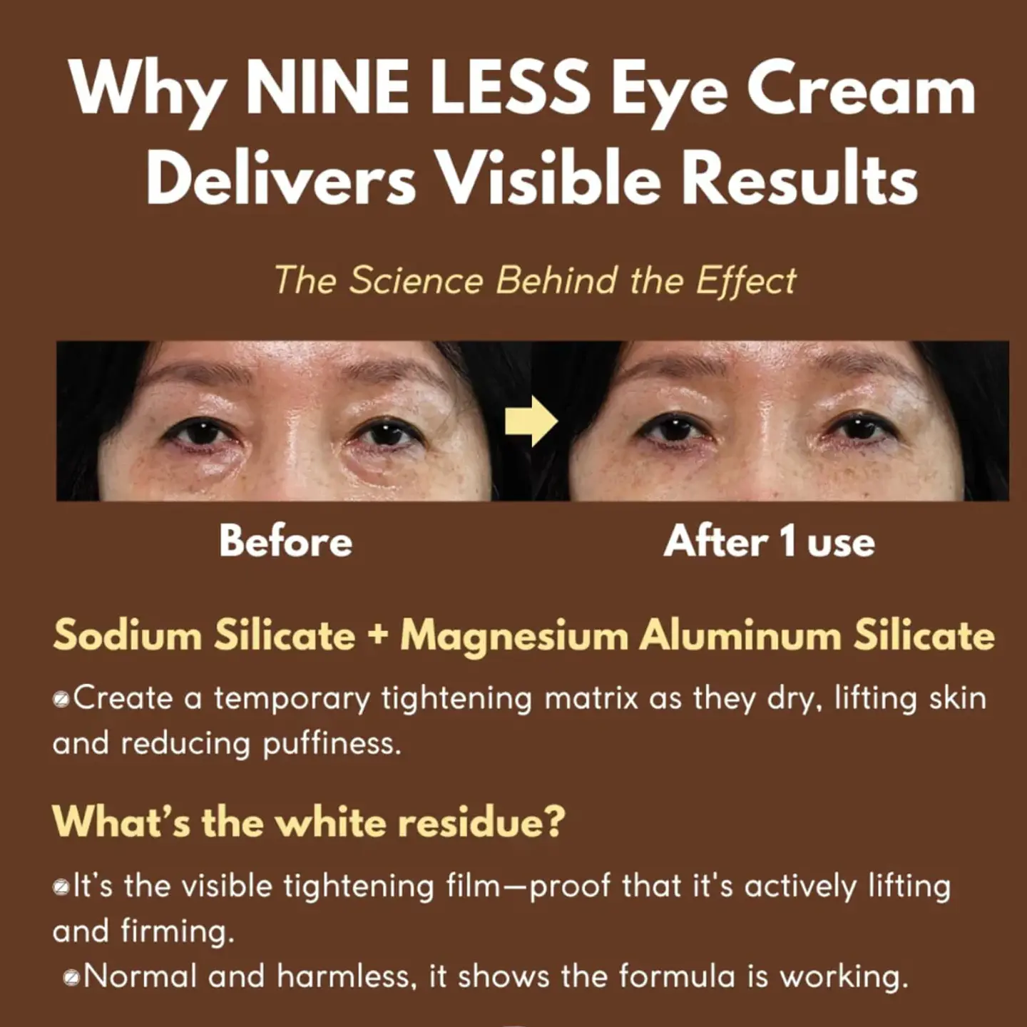 Dual effect eye cream (Nineless) -30ml - Contorno de ojos con péptidos y niacinamida 3