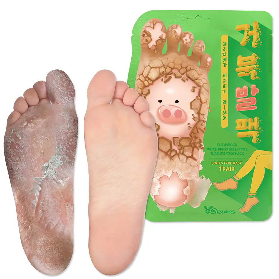 Witch Piggy Hell-Pore Turtle's Foot Pack (Elizaveccca) - Mascarilla exfoliante para pies 1