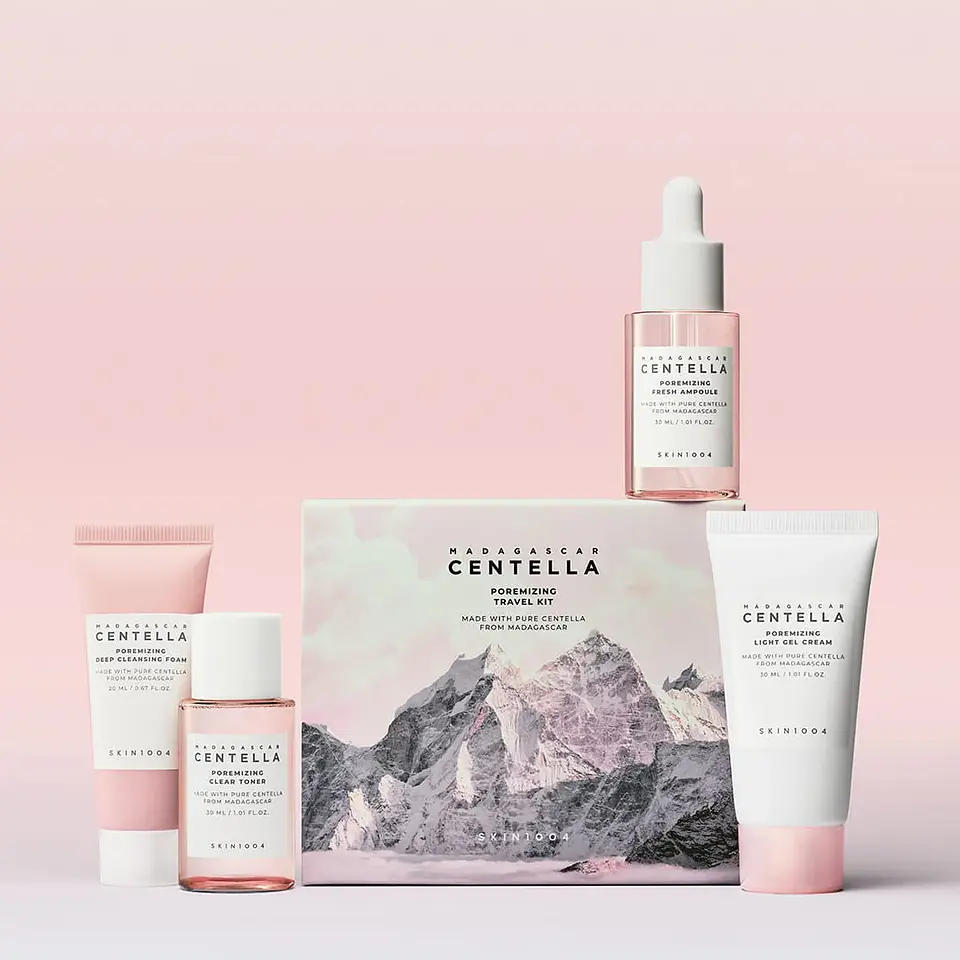 Madagascar Centella Poremizing Travel Kit (SKIN1004) - Set de miniaturas poros dilatados+ 1 Tónico 30ml + 1 Serum 30ml + 1 crema 30ml 3