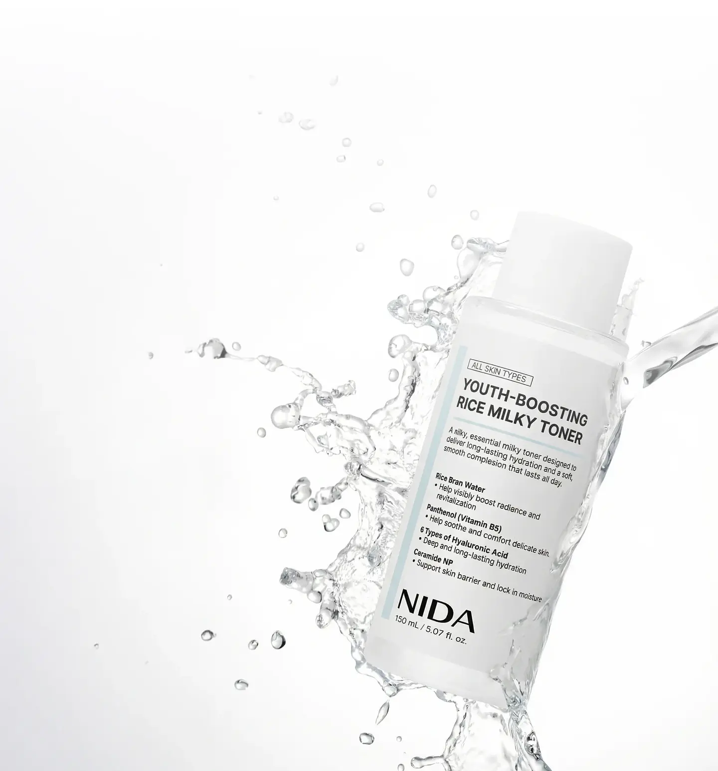 Youth-Boosting Rice Milky Toner (NIDA) - 150ml Tónico aclarante e hidratante con extracto de arroz y niacinamida 2