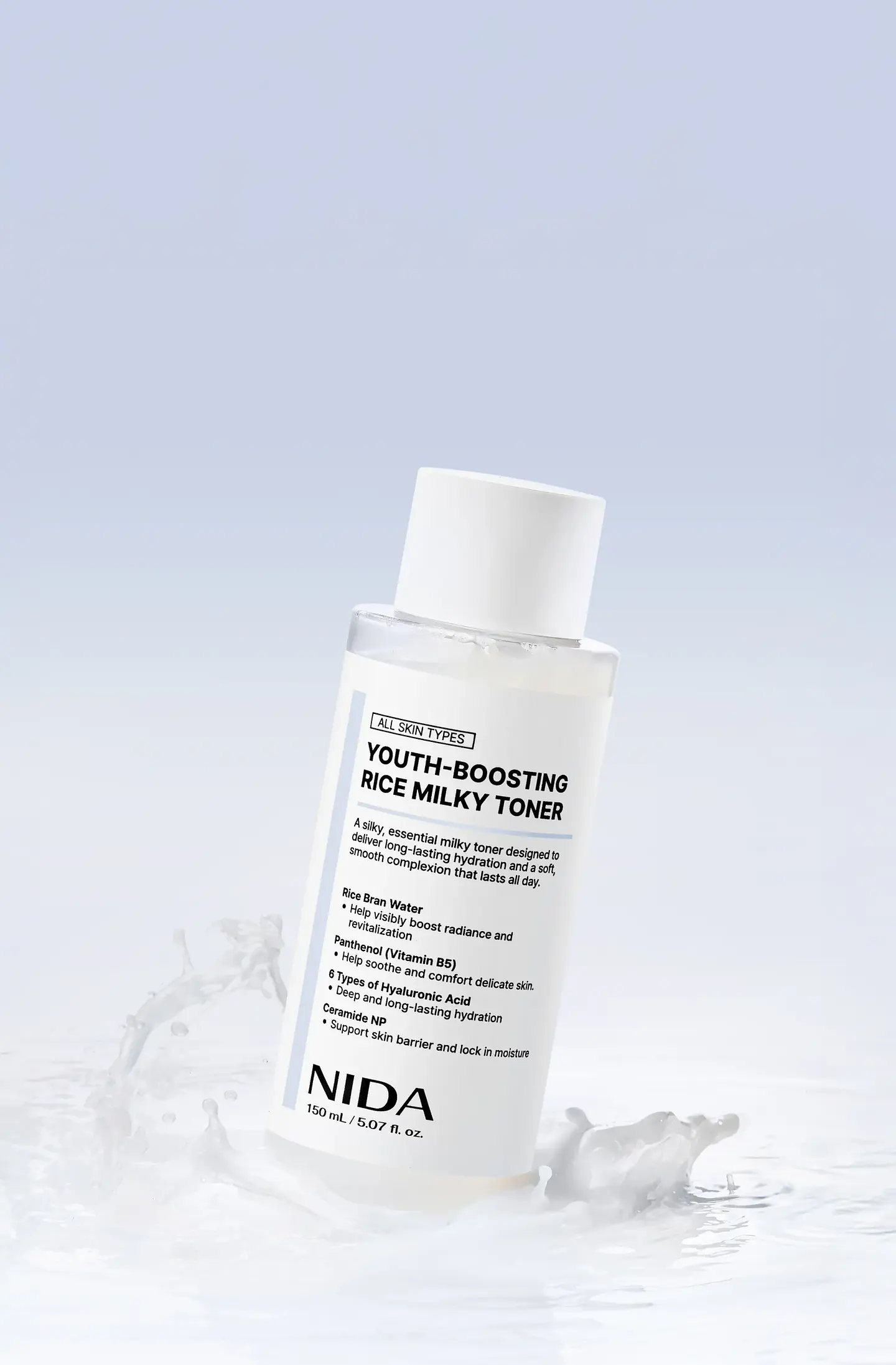 Youth-Boosting Rice Milky Toner (NIDA) - 150ml Tónico aclarante e hidratante con extracto de arroz y niacinamida 6