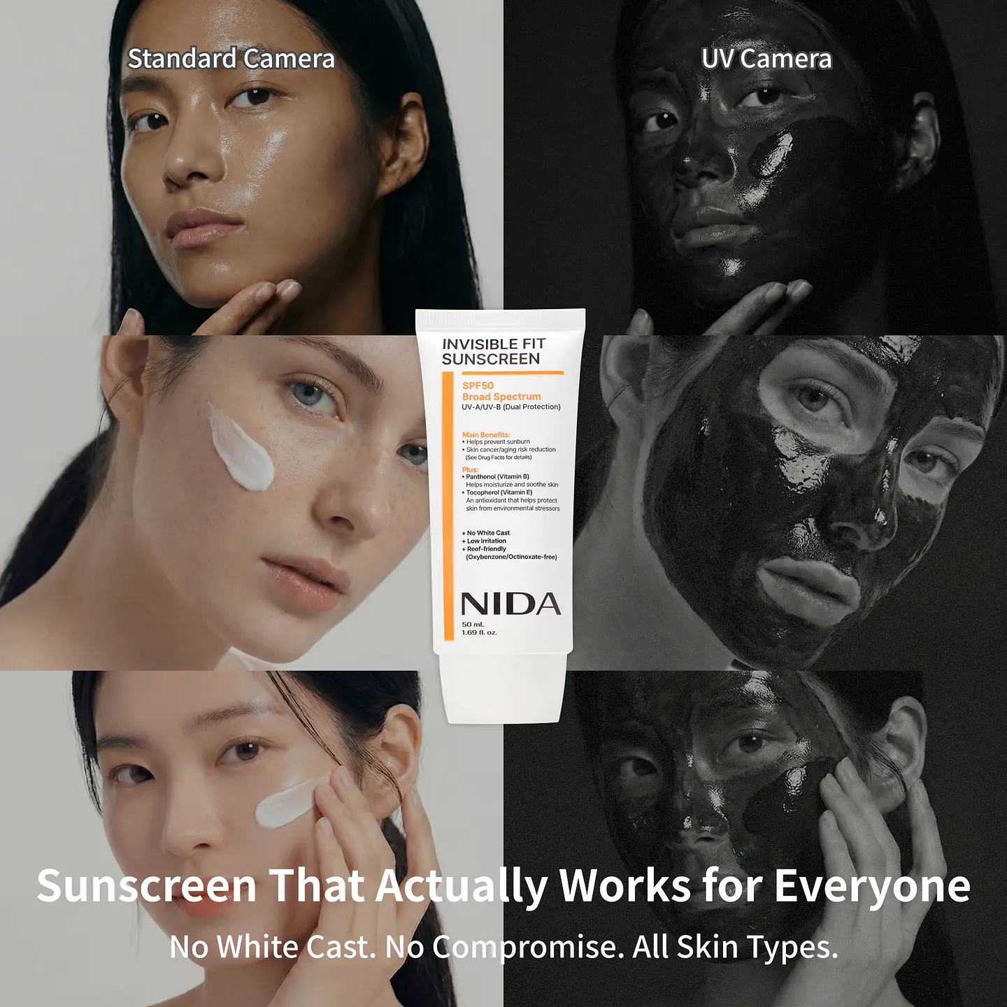 Invisible Fit Sun Cream SPF50+ PA++++ (NIDA) -50ml Protector solar ligero  6