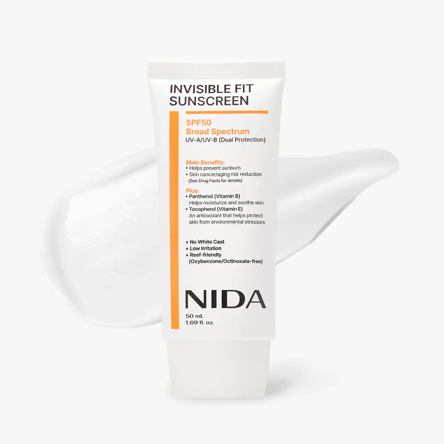 Invisible Fit Sun Cream SPF50+ PA++++ (NIDA) -50ml Protector solar ligero  1