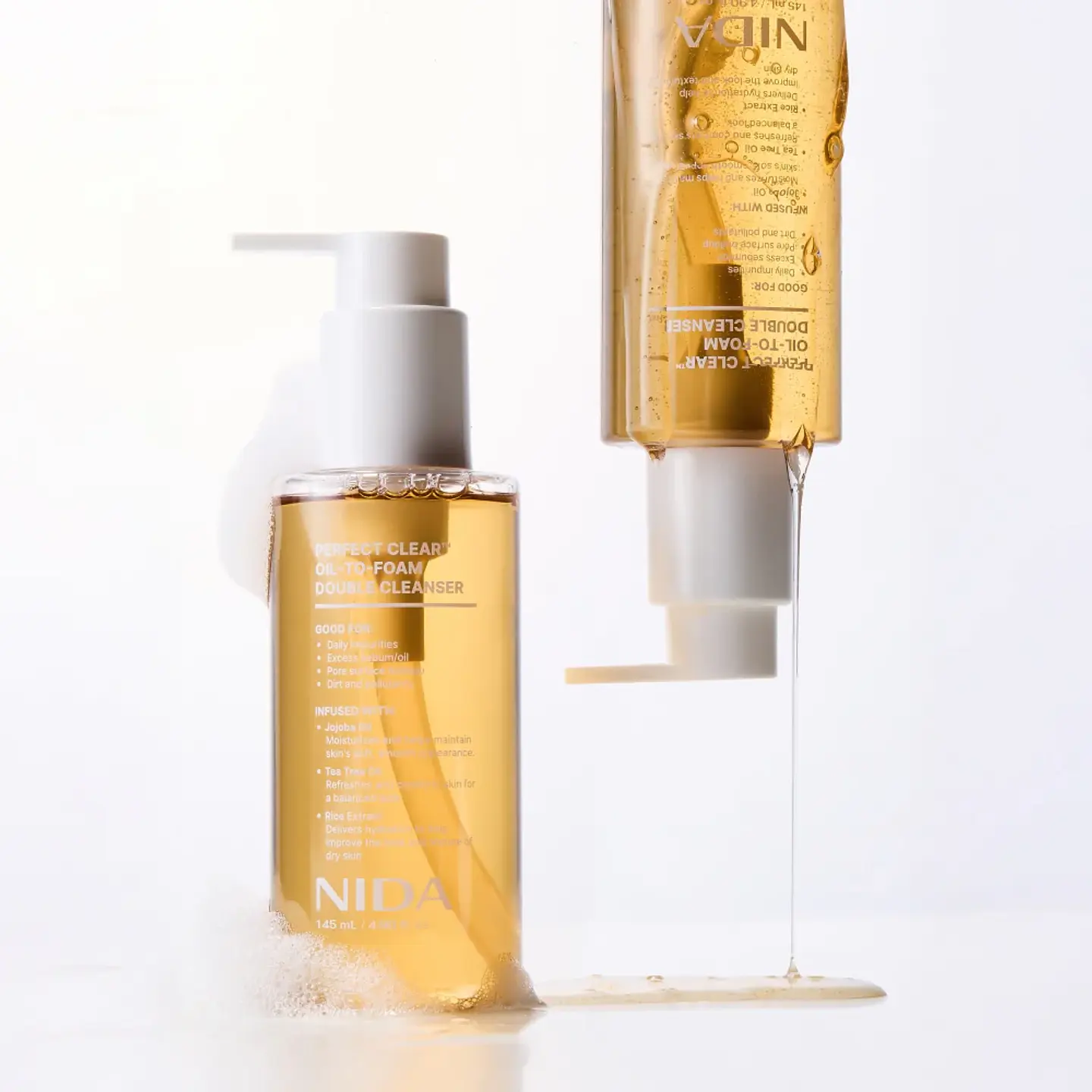 Perfect Clear Oil-To-Foam Double Cleanser (NIDA) -145ml Limpiador 2 en 1 doble limpieza 8