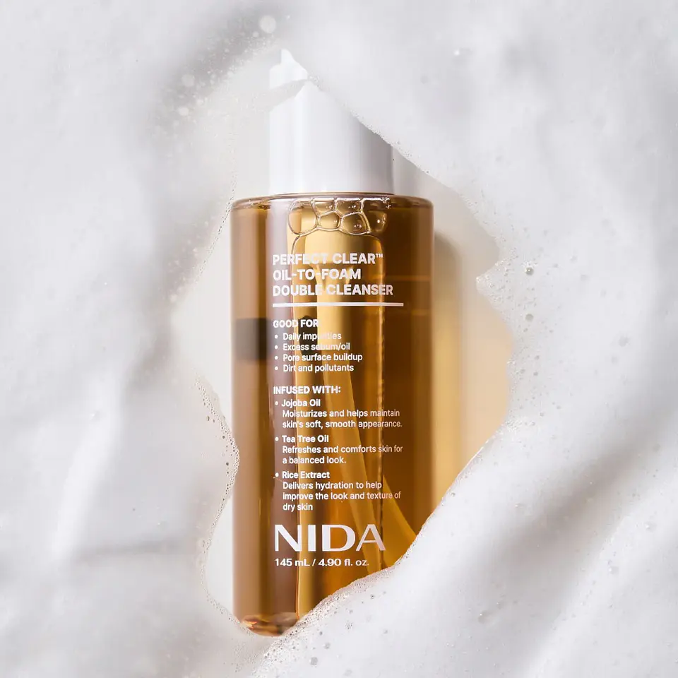 Perfect Clear Oil-To-Foam Double Cleanser (NIDA) -145ml Limpiador 2 en 1 doble limpieza 9
