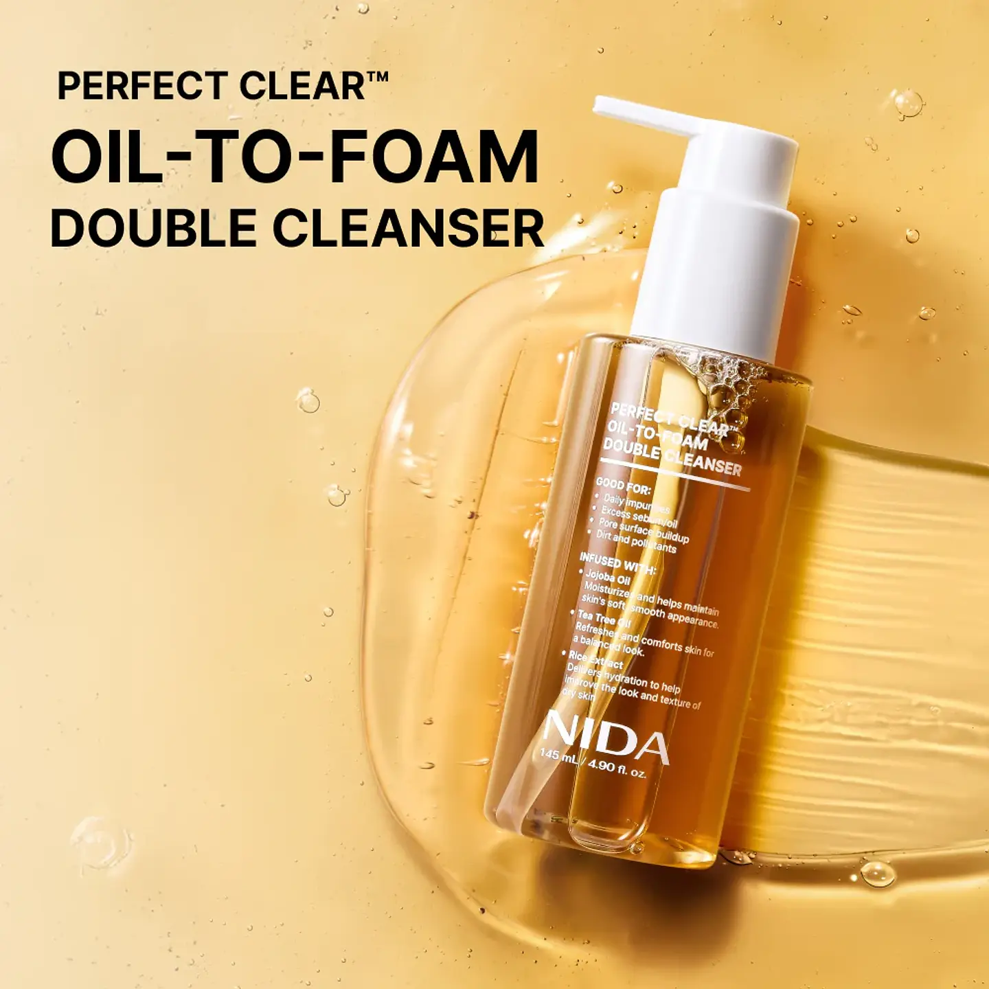 Perfect Clear Oil-To-Foam Double Cleanser (NIDA) -145ml Limpiador 2 en 1 doble limpieza 10