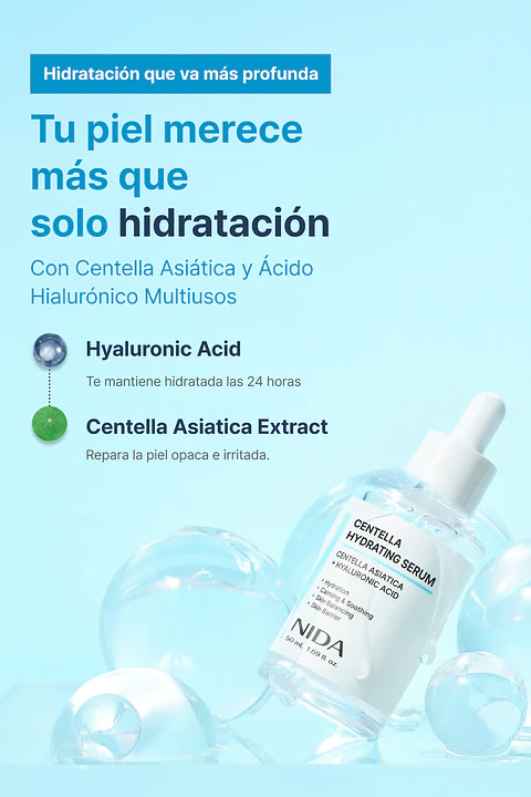  Centella Hydrating Serum (NIDA) - 50ml Serum calmante e hidratante con centella asiática y ácido hialurónico
