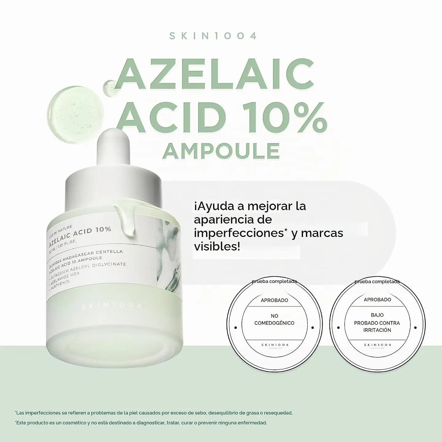 Lab in Nature Azelaic Acid 10% Ampoule (SKIN1004) -30ml Serum anti imperfeciones y rojeces con 10% de ácido azelaico 5