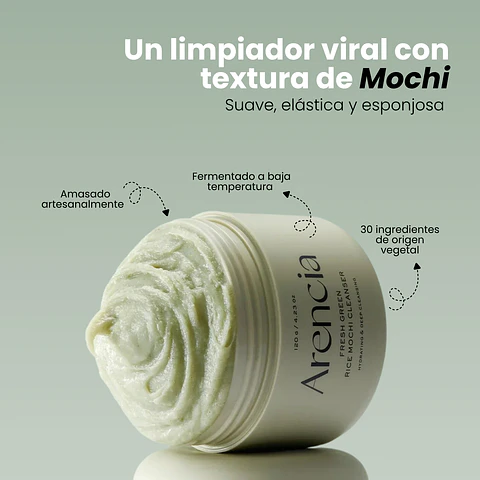 Fresh Green Rice Mochi (Arencia) -120ml Limpiador cremoso con arroz y té verde