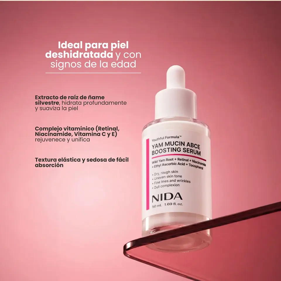 Youthful Formula™ Yam Mucin ABCE Boosting Serum (NIDA) - 50 ml Serum antiedad y regenerador con vitaminas A, B, C, E y retinal 3