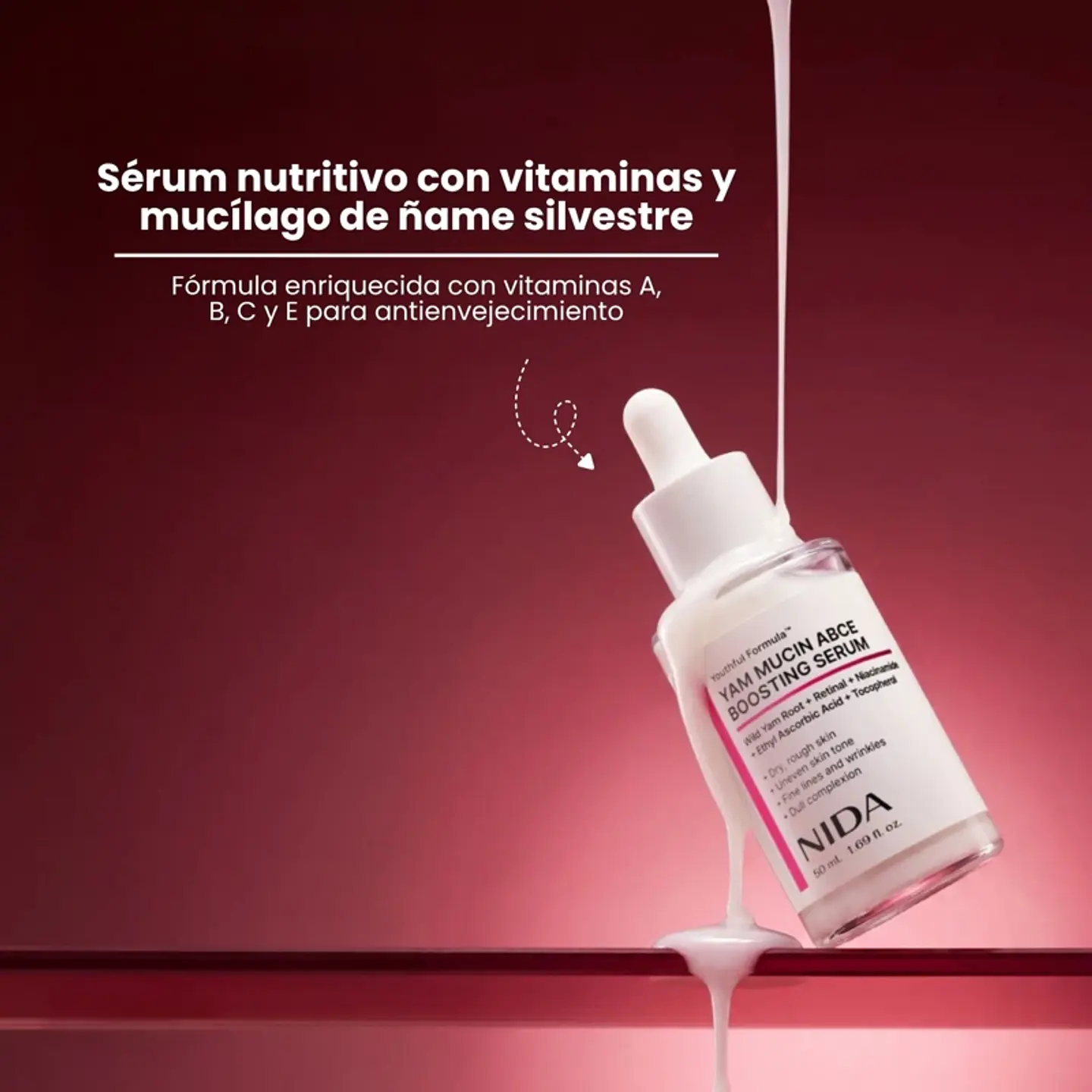 Youthful Formula™ Yam Mucin ABCE Boosting Serum (NIDA) - 50 ml Serum antiedad y regenerador con vitaminas A, B, C, E y retinal 2