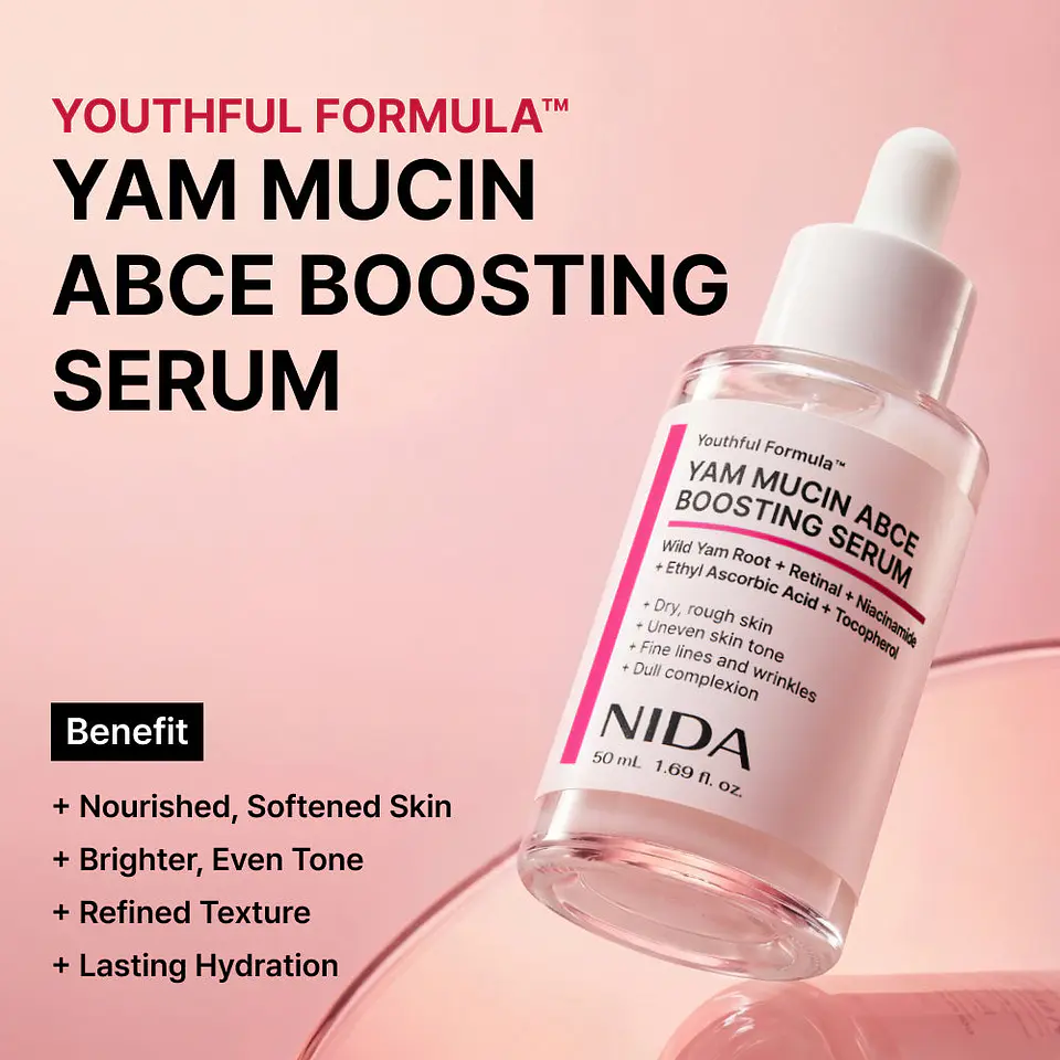 Youthful Formula™ Yam Mucin ABCE Boosting Serum (NIDA) - 50 ml Serum antiedad y regenerador con vitaminas A, B, C, E y retinal 5