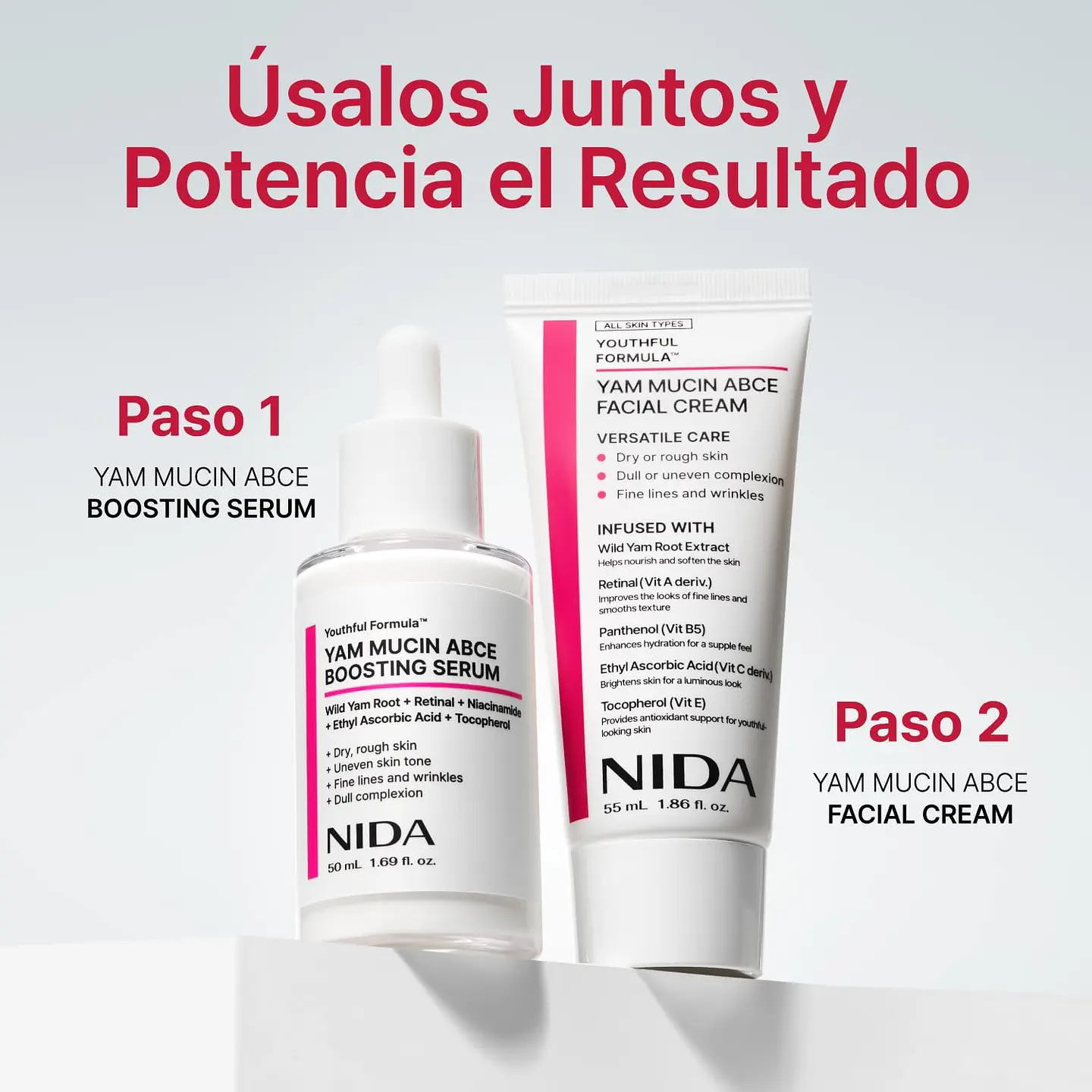 Youthful Formula™ Yam Mucin ABCE Cream (NIDA) - 55ml Crema antiedad y reparadora con vitaminas A, B, C y E y retinal 10