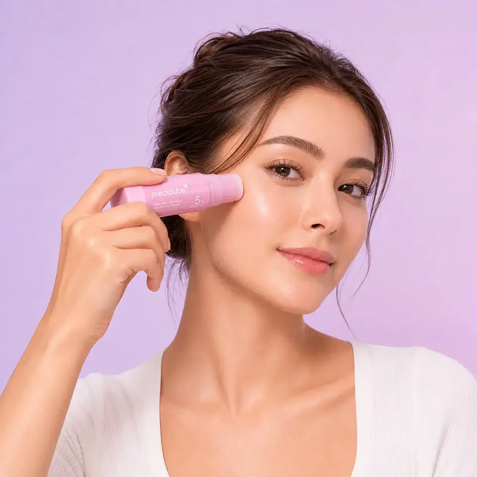 PDRN Pink Collagen Multi Balm (Medicube) -10 g Bálsamo en barra multifuncional antiedad con colágeno, PDRN de salmón y volufiline 5