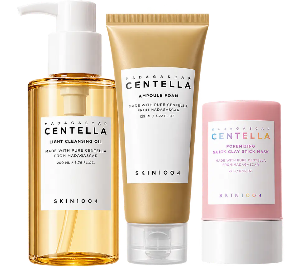 Pack Limpieza Profunda Madagascar Centella (SKIN1004) - Limpiador oleoso 200ml + Limpiador en espuma 125 ml + Limpiador en barra   1