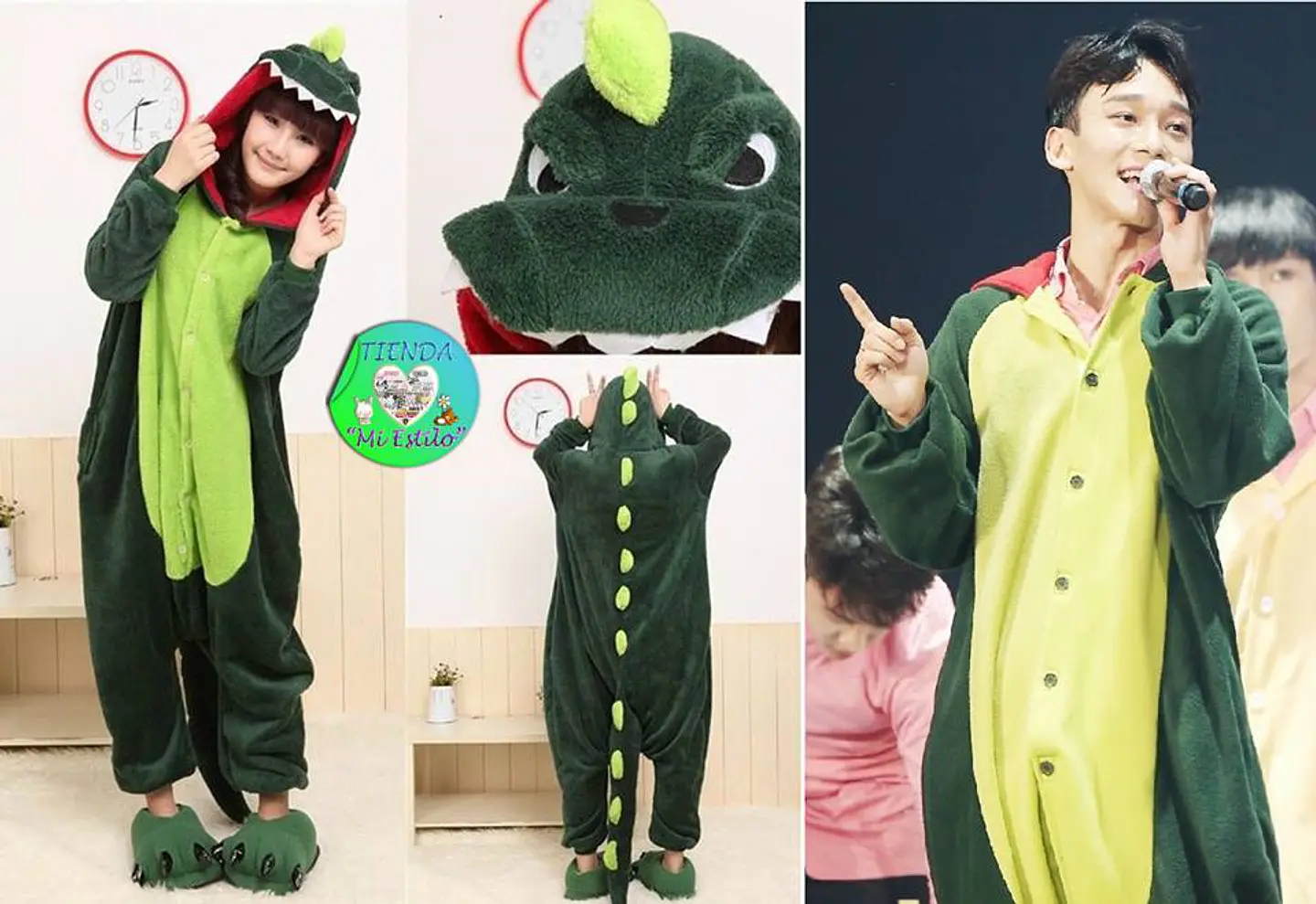 Kigurumi (Pijama Enterito) de Dinosaurio Verde 1