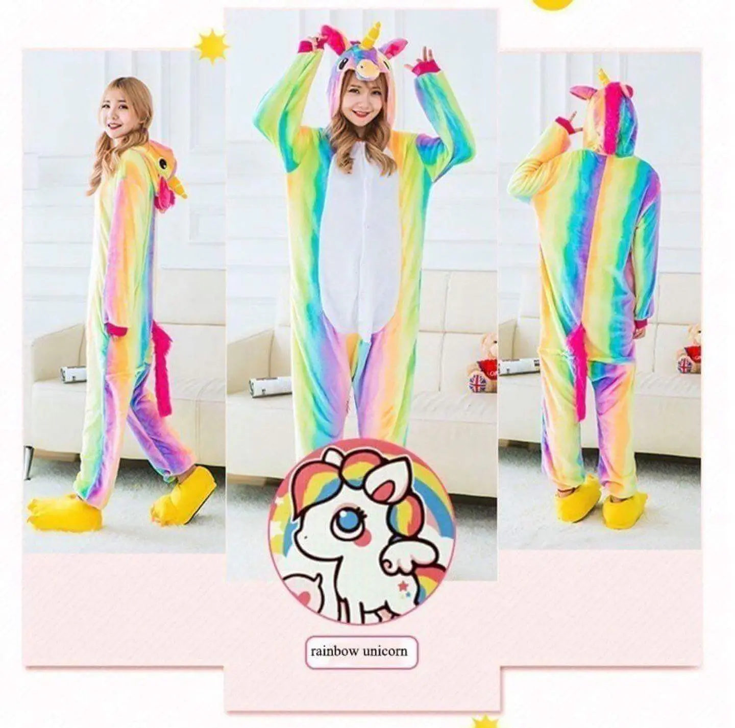 Kigurumi (Pijama enterito) de Unicornio Arcoiris  1