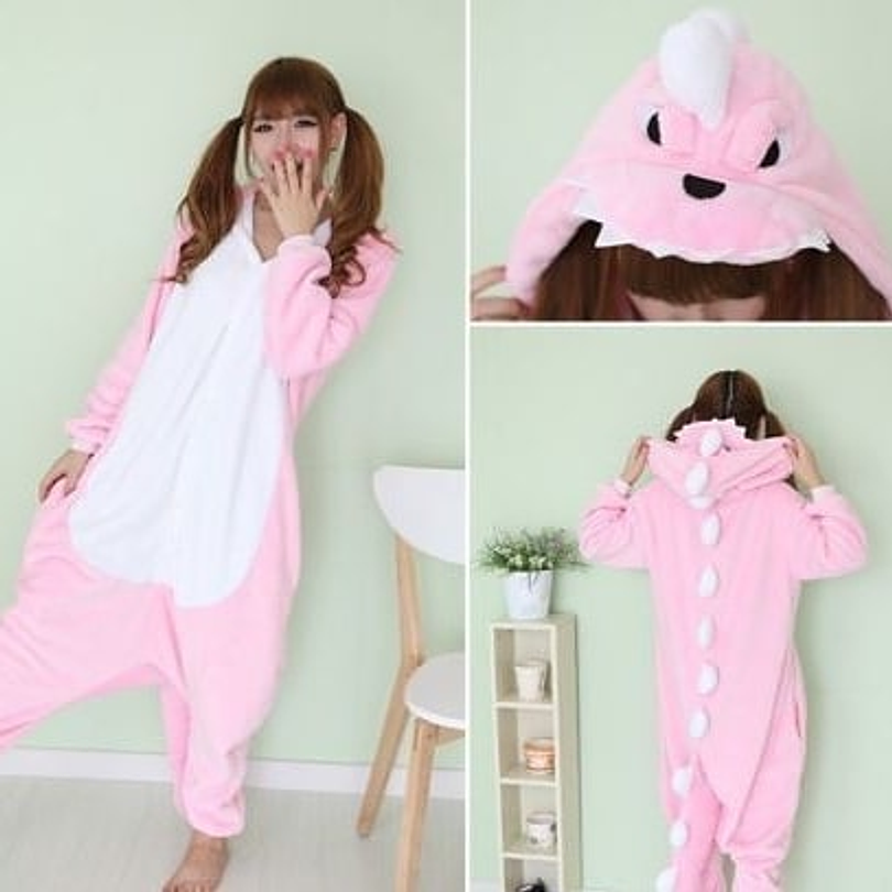 Kigurumi (Pijama Enterito) de Dinosaurio Rosado  2