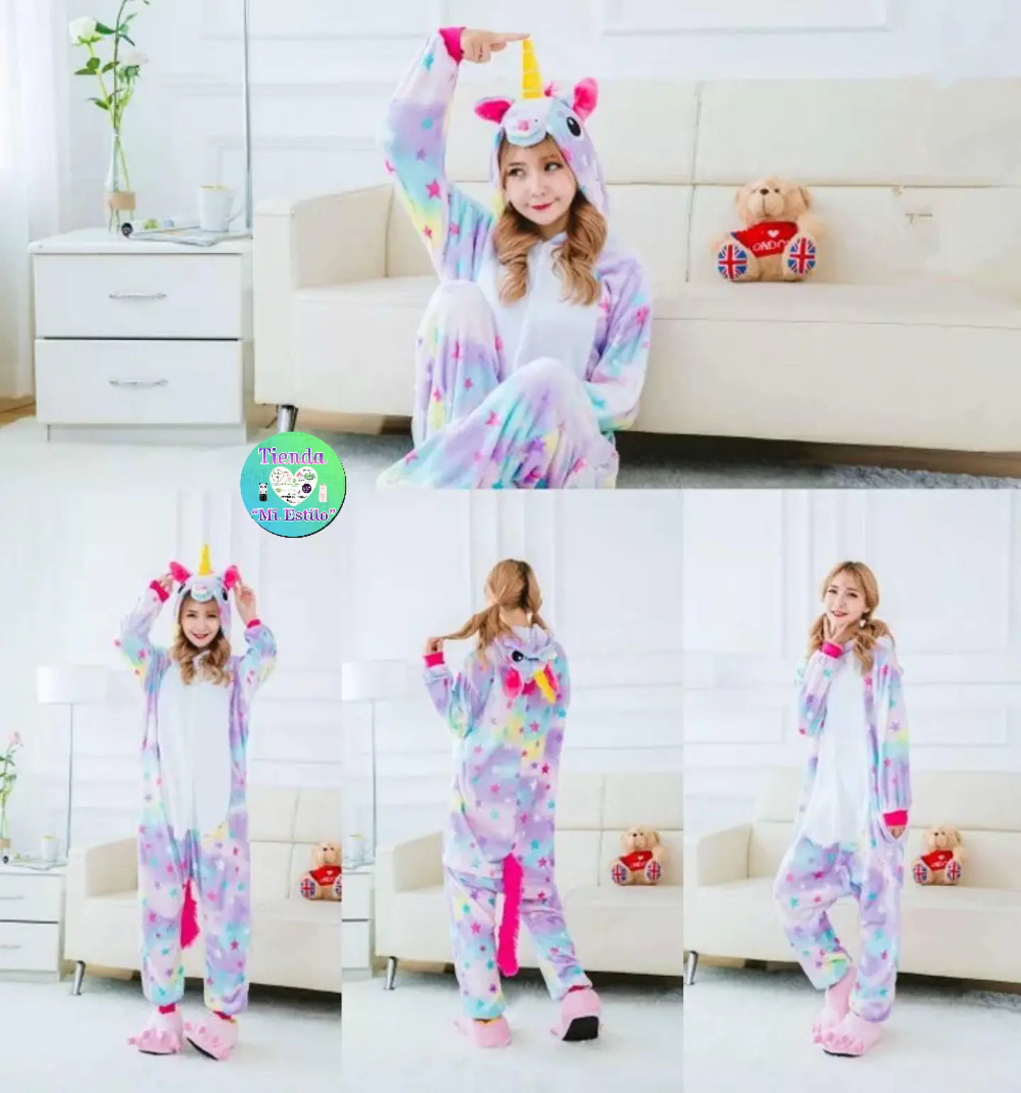 Kigurumi (Pijama enterito) de Unicornio Estrellas  1