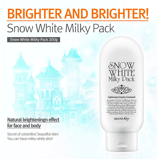 Snow White Milky Pack  (Secret Key) - 200 ml Crema aclarante para cuerpo y rostro