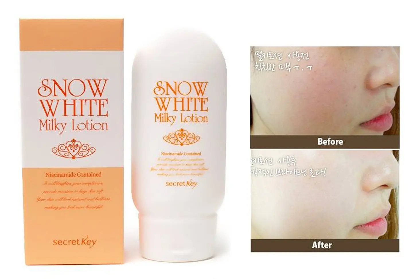 Snow White Milky Lotion (Secret Key) - 120 ml Loción aclarante para cuerpo y rostro pieles sensibles 1