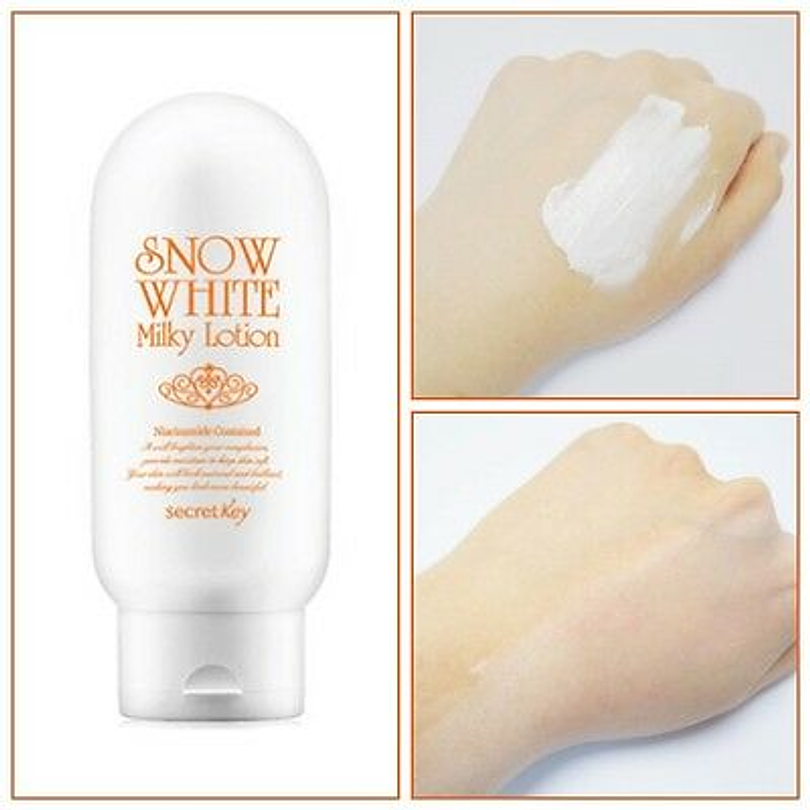 Snow White Milky Lotion (Secret Key) - 120 ml Loción aclarante para cuerpo y rostro pieles sensibles 6