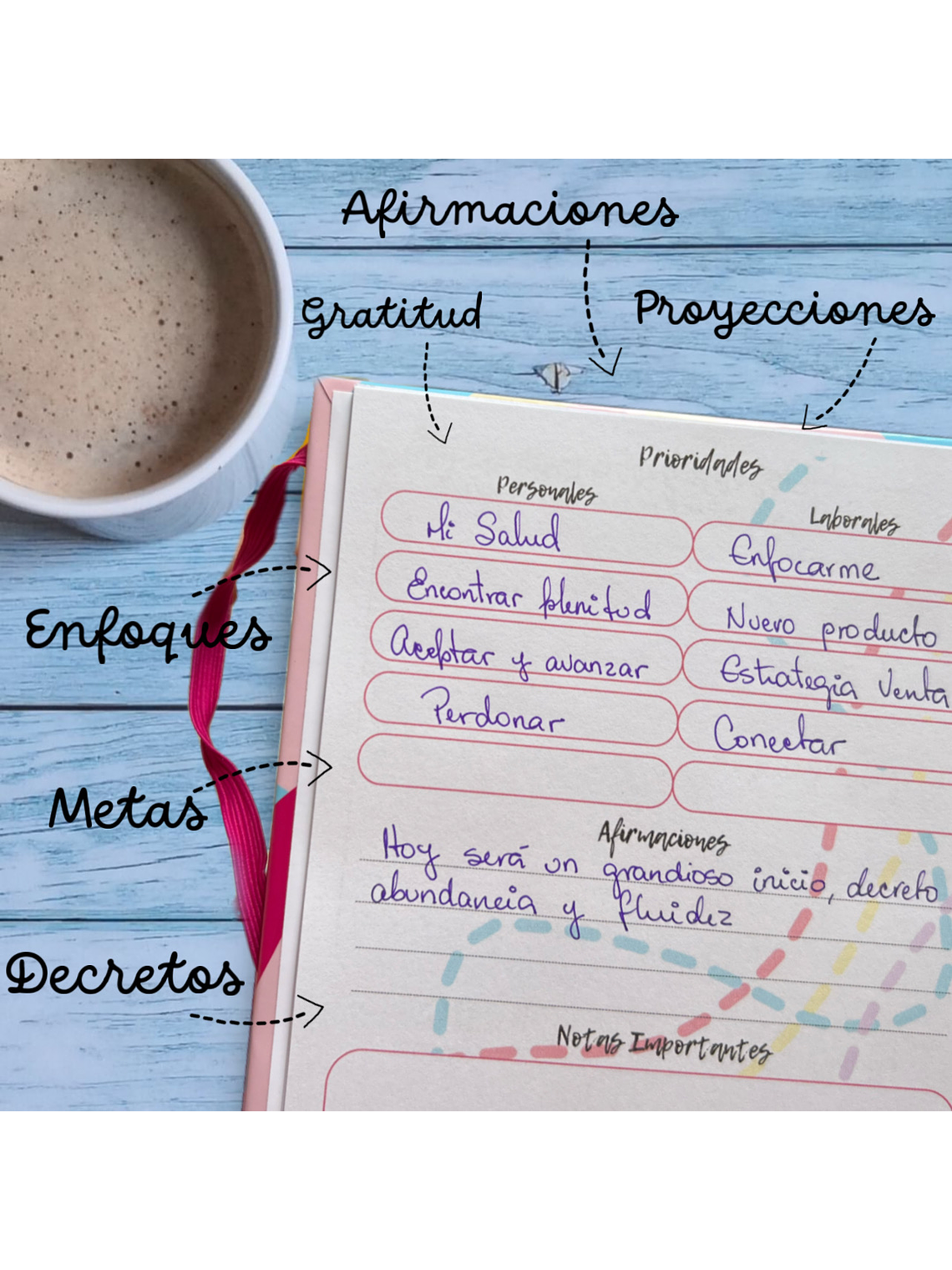 Agenda de Gratitud, afirmaciones y decretos 8