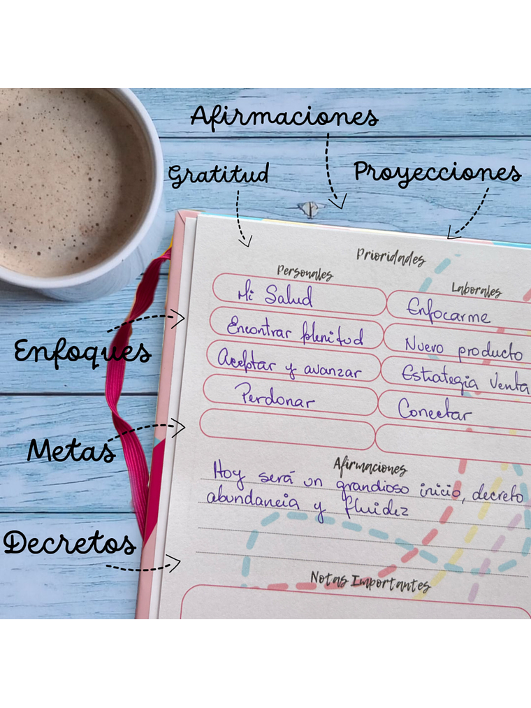 Agenda de Gratitud, afirmaciones y decretos 8