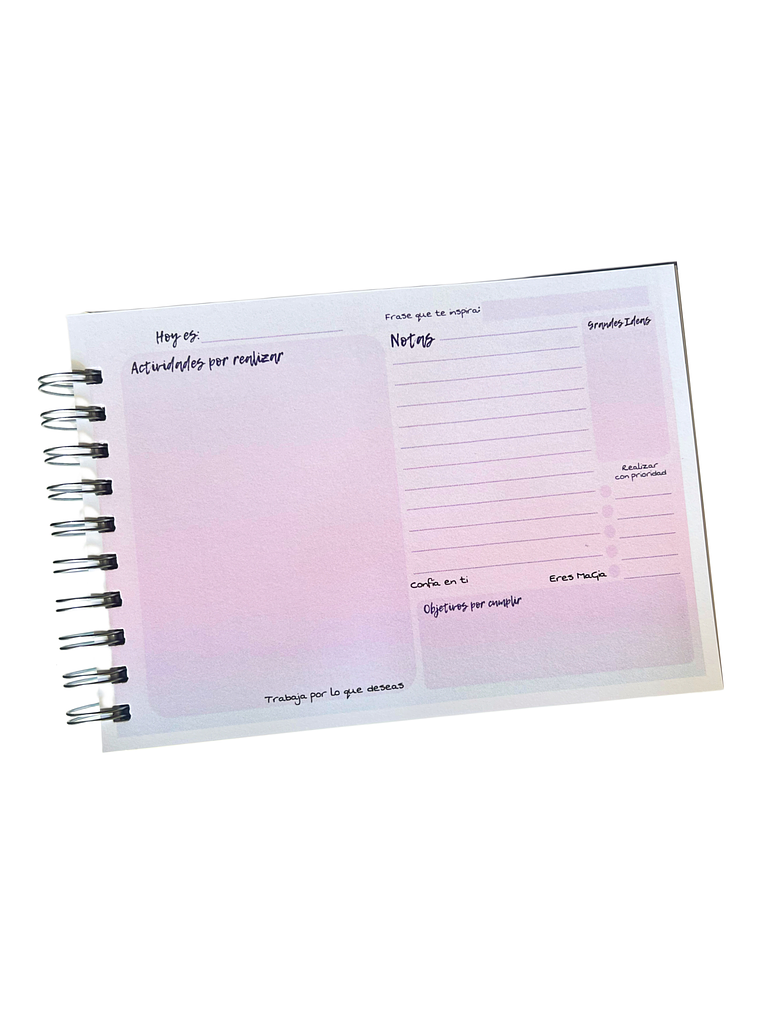 Agenda de actividades diarias horizontal 2