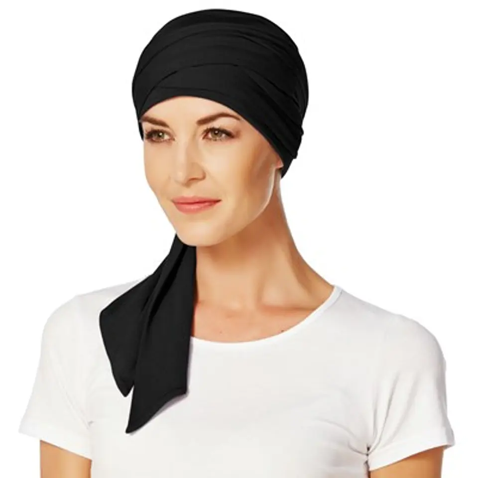 Turbante Cintas Largas, negro 1