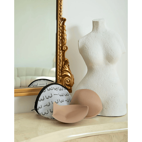 Prótesis Textil Anatómica Doble, color Champagne