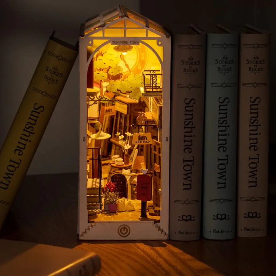 Separador de Libros Sunshine Town | Book Nook DIY con Luces LED 2