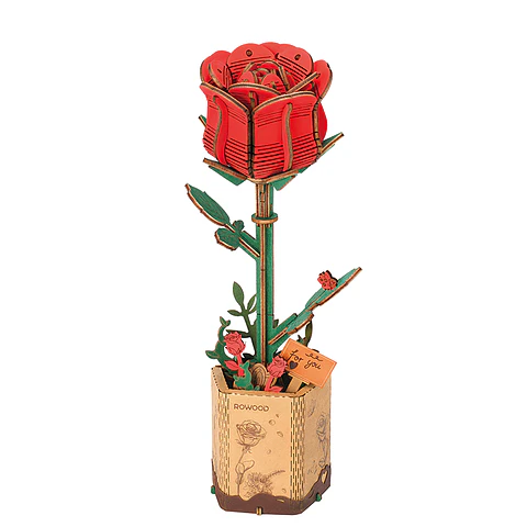 Flor Red Rose de Madera Armable | Rowood
