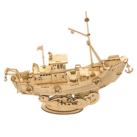 Barco pesquero Puzzle 3D de Madera | Robotime