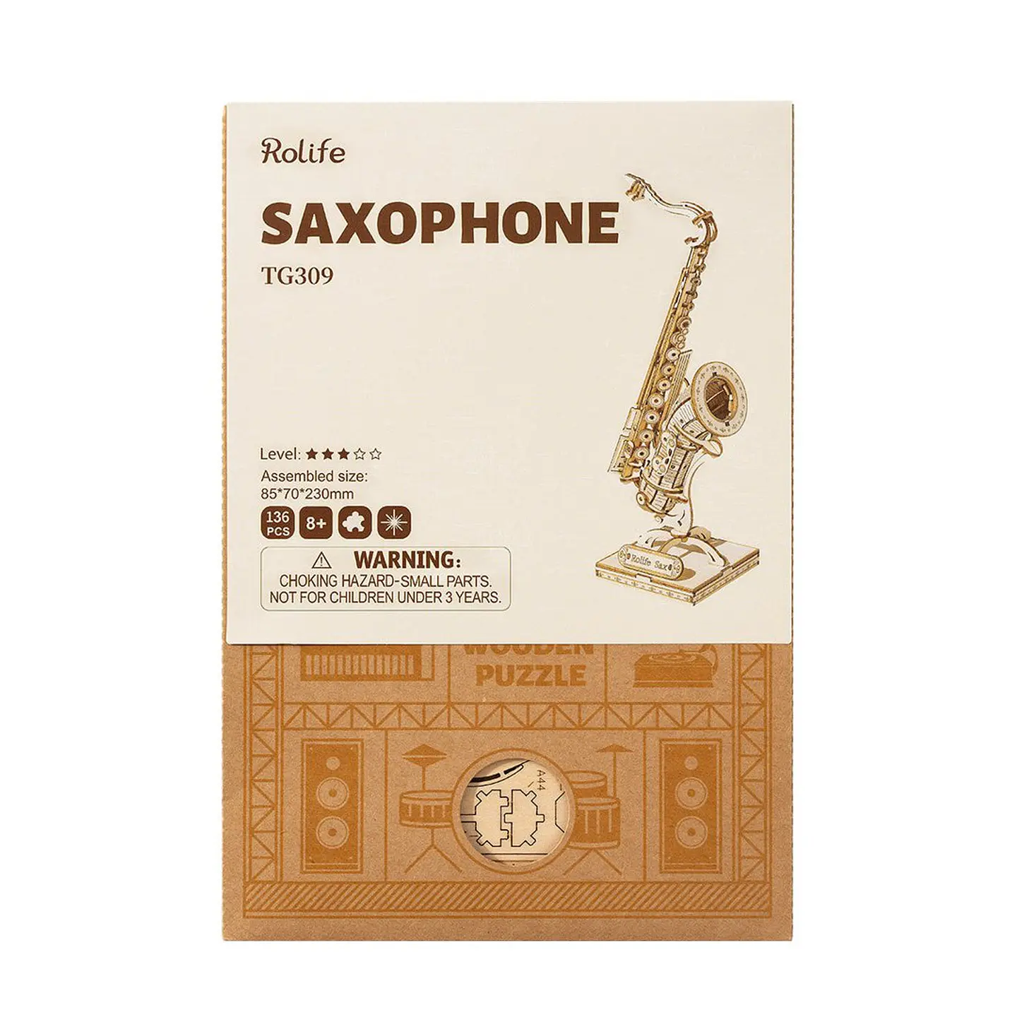 Saxofón Puzzle 3D de Madera | Rolife 5