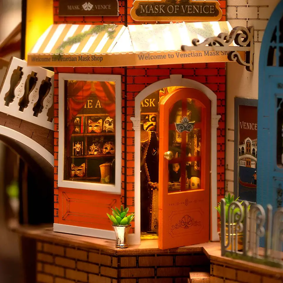 Separador de Libros Romantic Venice | Book Nook DIY con Luces LED 4