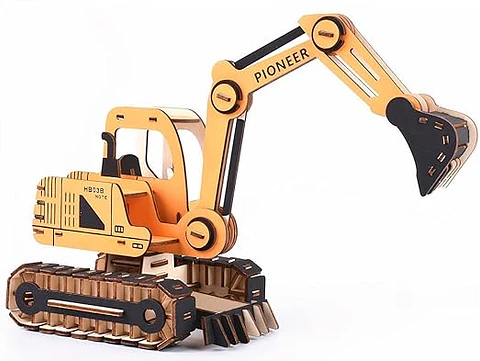 Excavadora de Madera Armable STEM | Puzzle 3D