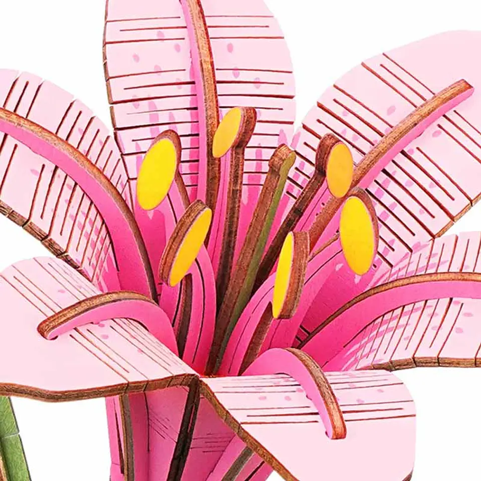 Flor Pink Lily de Madera Armable | Rowood 2