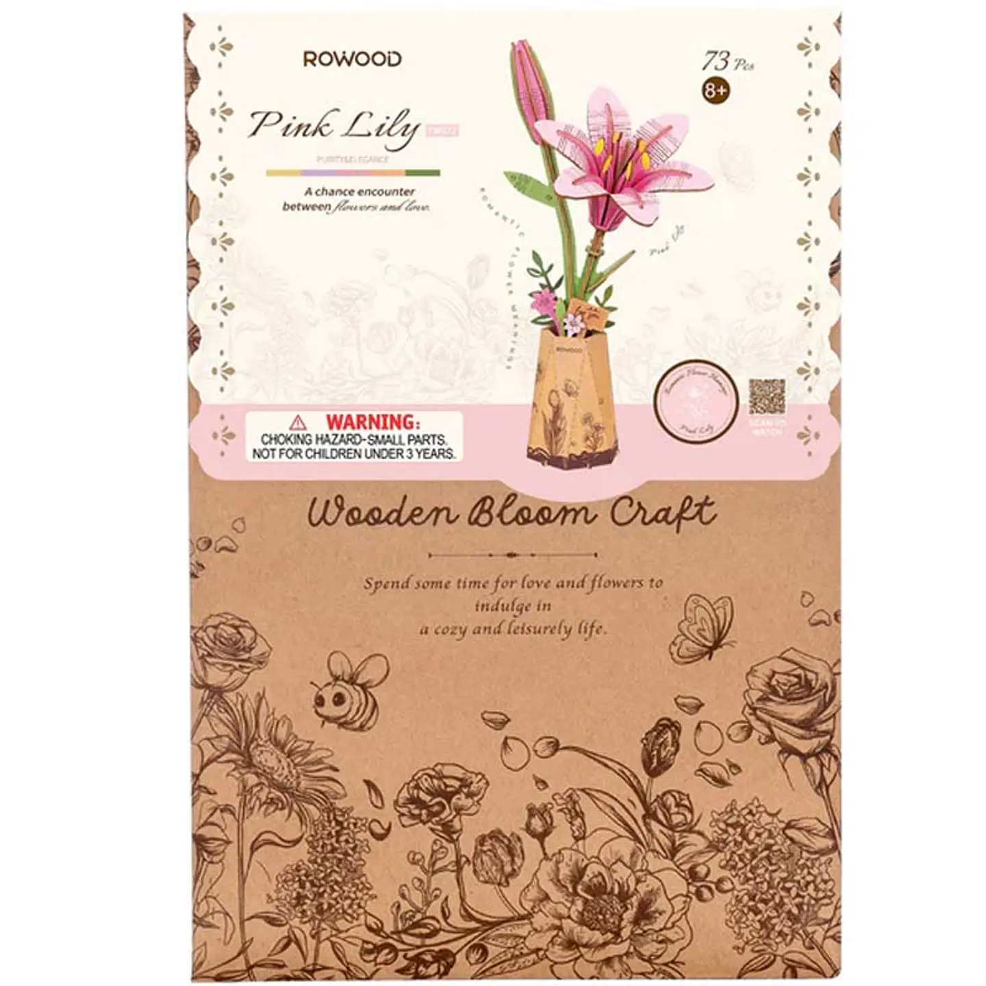 Flor Pink Lily de Madera Armable | Rowood 4