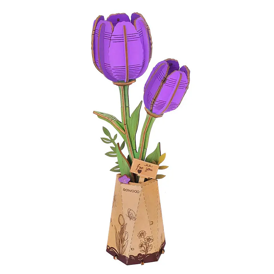 Flor Purple Tulip de Madera Armable | Rowood 1