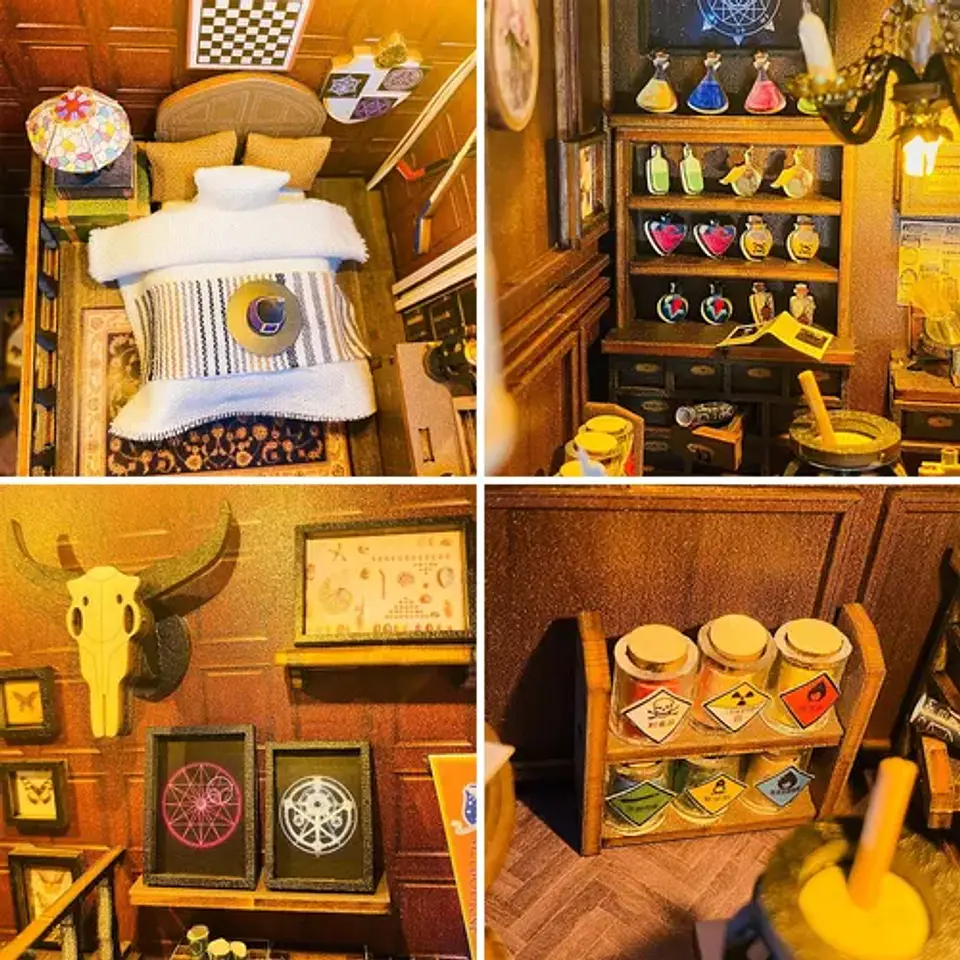 Separador de Libros 3D Magic House | Book Nook DIY con Luces LED 3