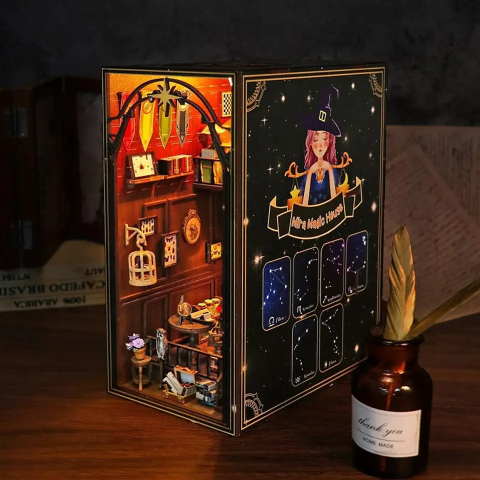 Separador de Libros 3D Magic House | Book Nook DIY con Luces LED 5