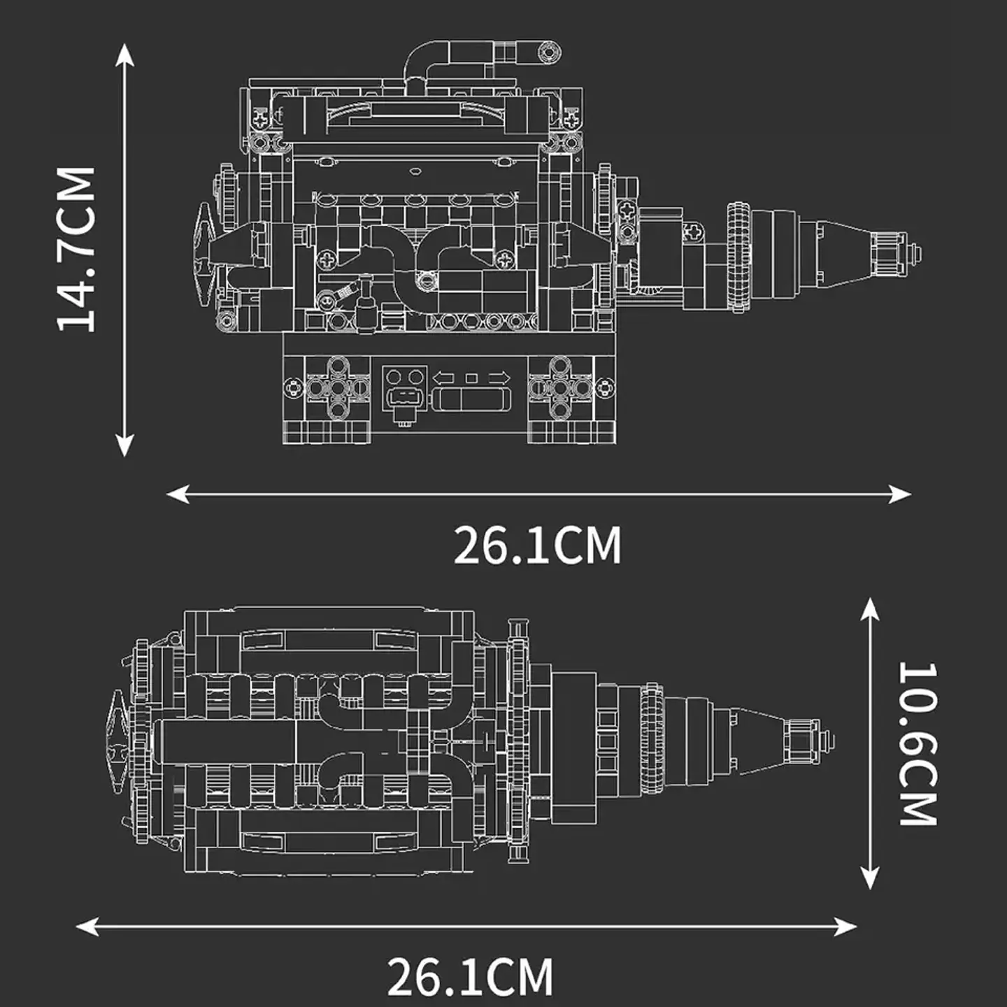 RR Luxury Car V12 Engine - Modelo de motor - Bloques de construcción 5