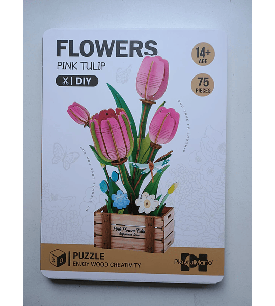 Flor de madera - Pink Tulip