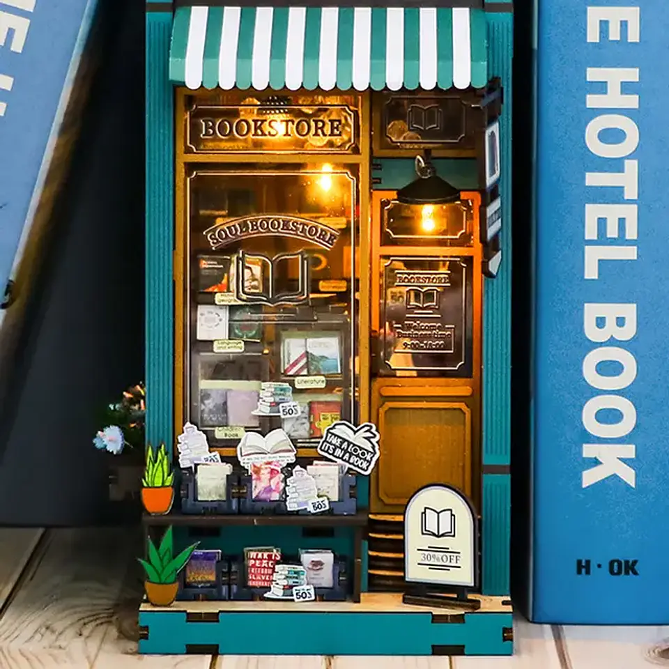 Separador de Libros Soul Bookstore | Book Nook DIY con Luces LED 3