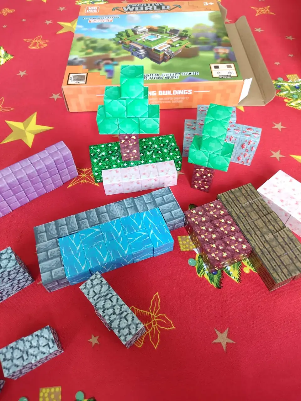 Bloques De Construcción Magnéticos Minecraft 100 Piezas 3