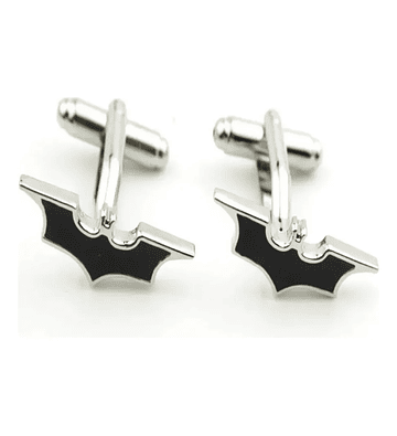 Gemelos Colleras Diseño Batman Plateado