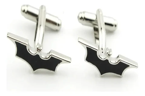 Gemelos Colleras Diseño Batman Plateado