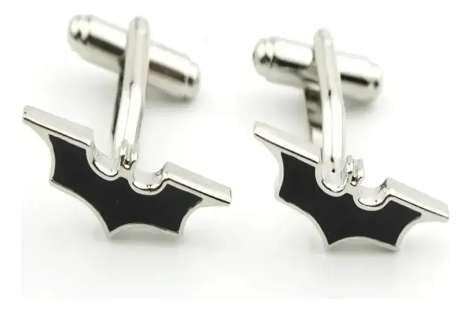 Gemelos Colleras Diseño Batman Plateado 1