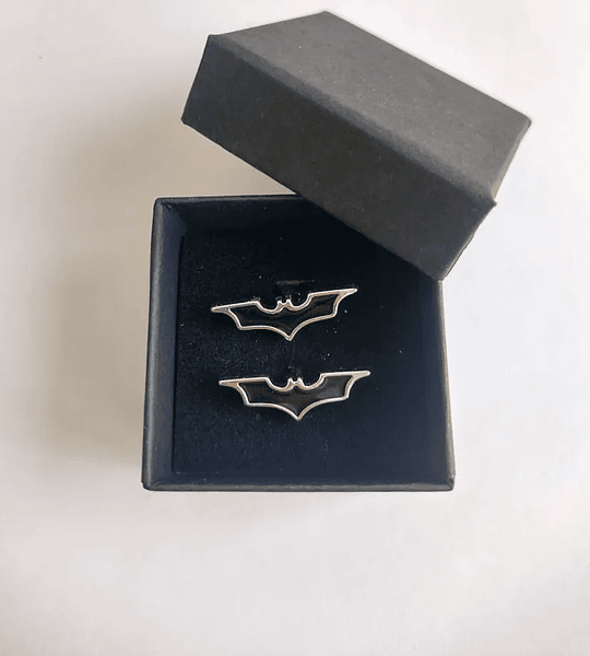 Gemelos Colleras Diseño Batman Plateado